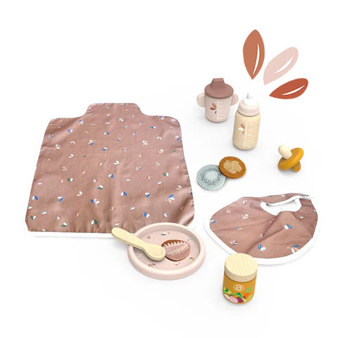 my first doll set blanket, spoon and plate, bottle, pacifier and other accessories
