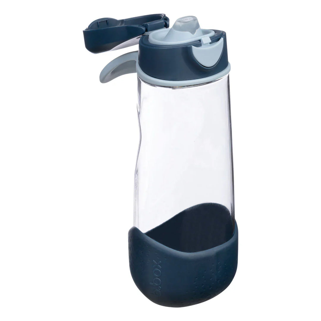 b.box drink bottle 600ml spout Midnight open