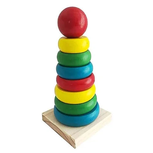 Wooden rainbow Stacking Rings
