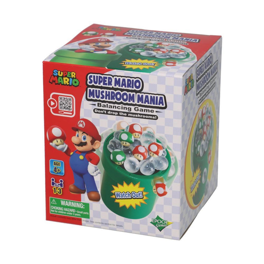 Super Mario Mushroom Mania balancing game packaging on a white background