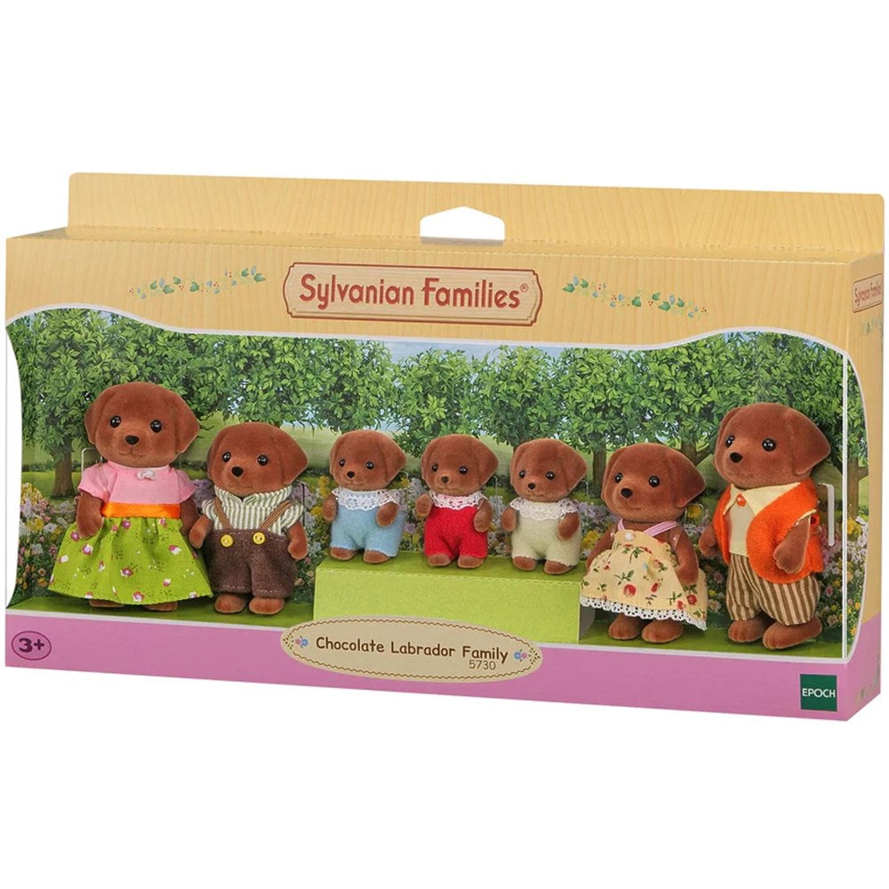 Chocolate Labrador Family of seven Sylvanian Families