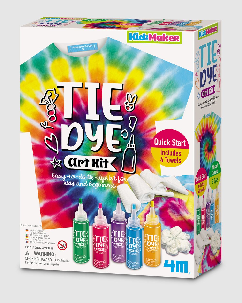 Tie Dye Art Kit packaging with colorful design and 4M branding