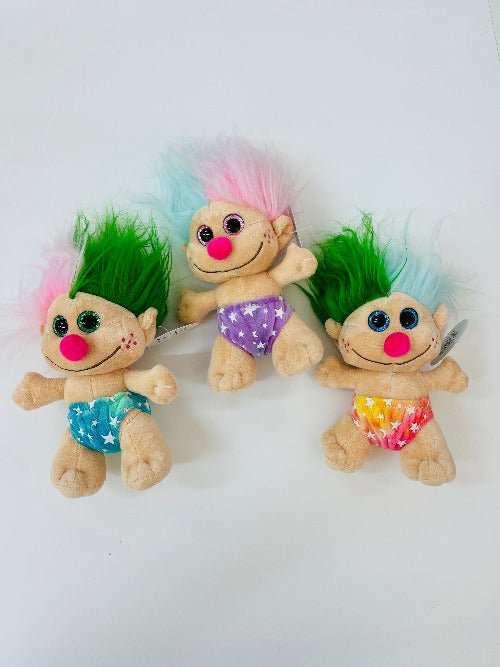 troll plush with sparkly eyes