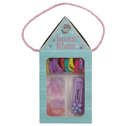 Twinkle And Twirl Hair Tie Set With Clip Purple