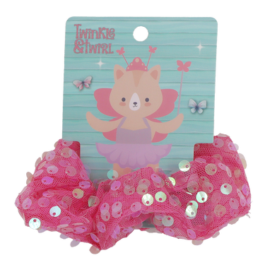 Twinkle And Twirl Pink Sequin Scrunchie