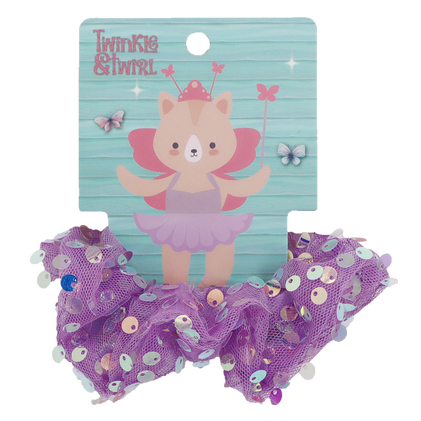 Twinkle And Twirl Purple Sequin Scrunchie