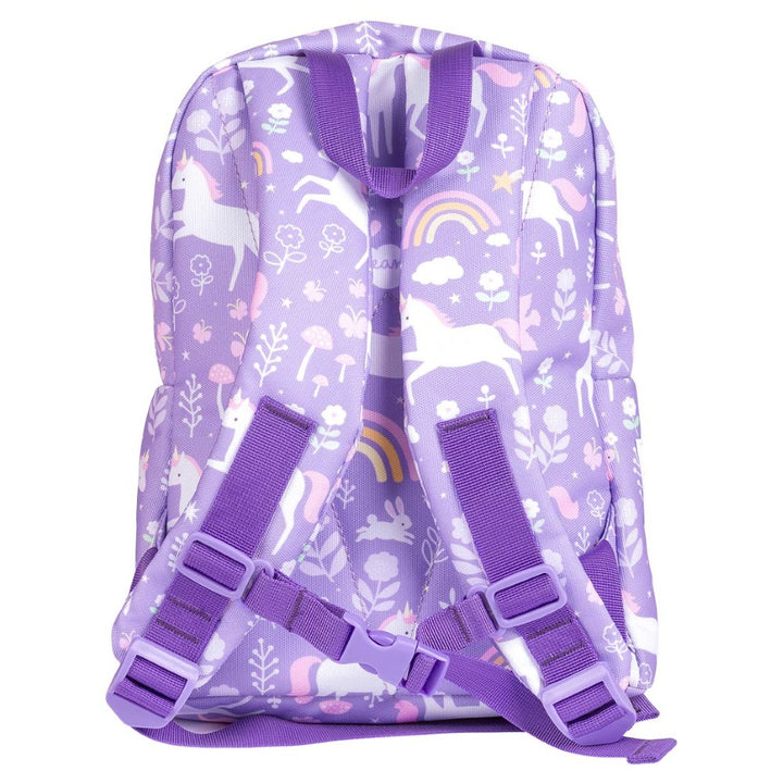 Unicorn dreams backpack back view