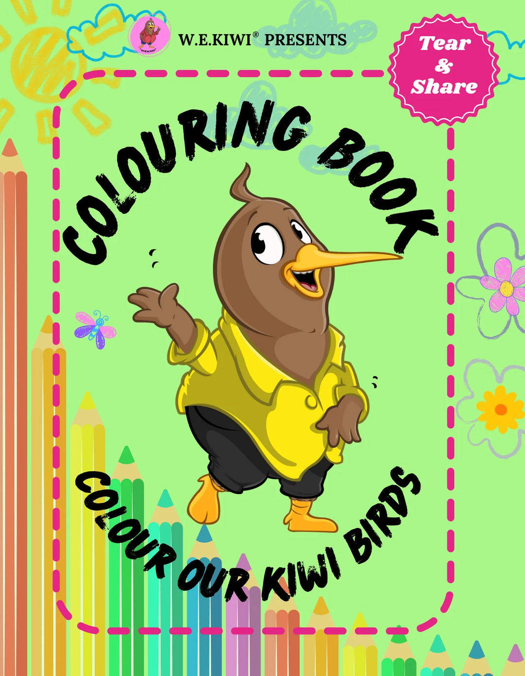 W.E. Kiwi Colouring book - Kiwi Birds
