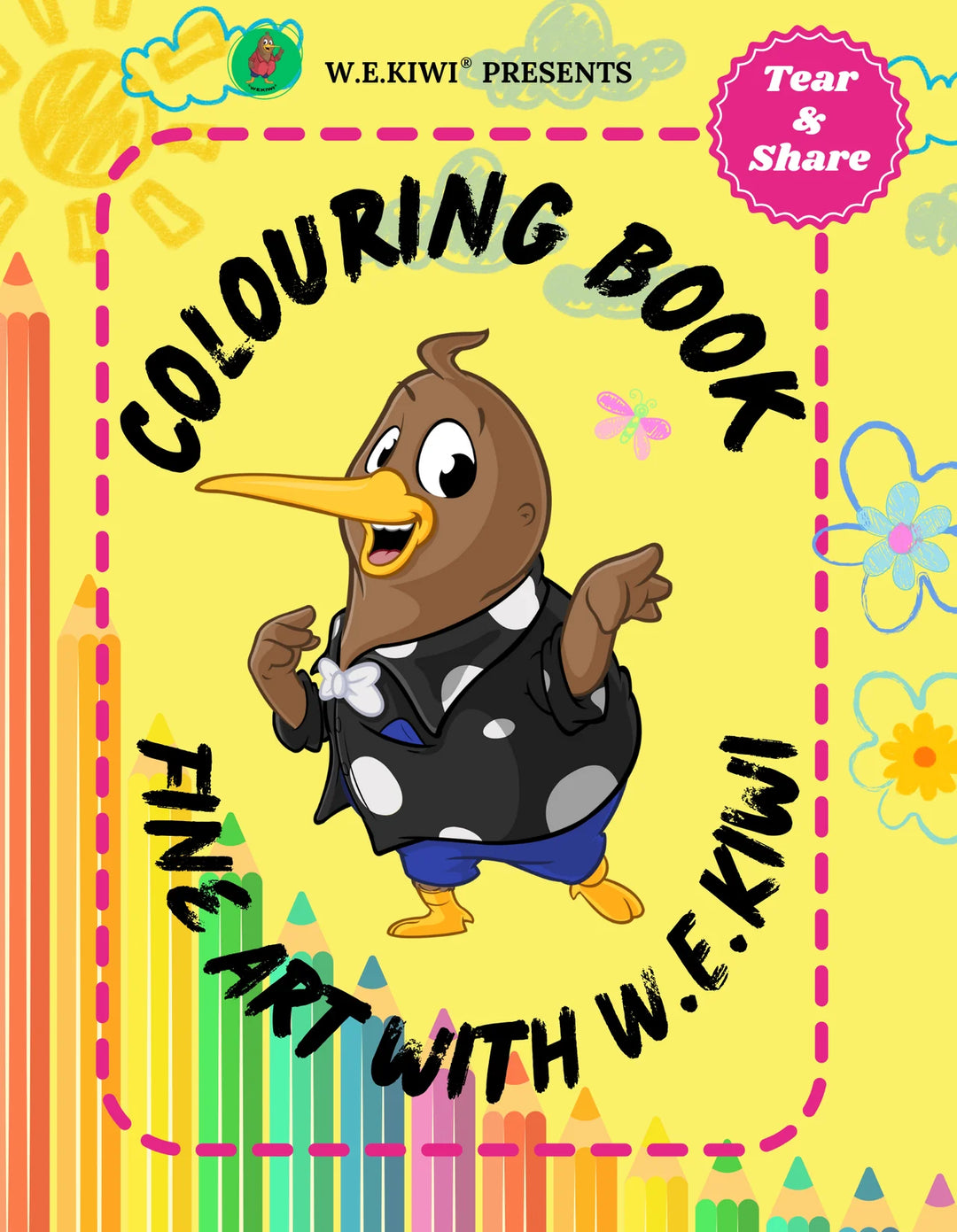 W.E. Kiwi Colouring book - Fine Art