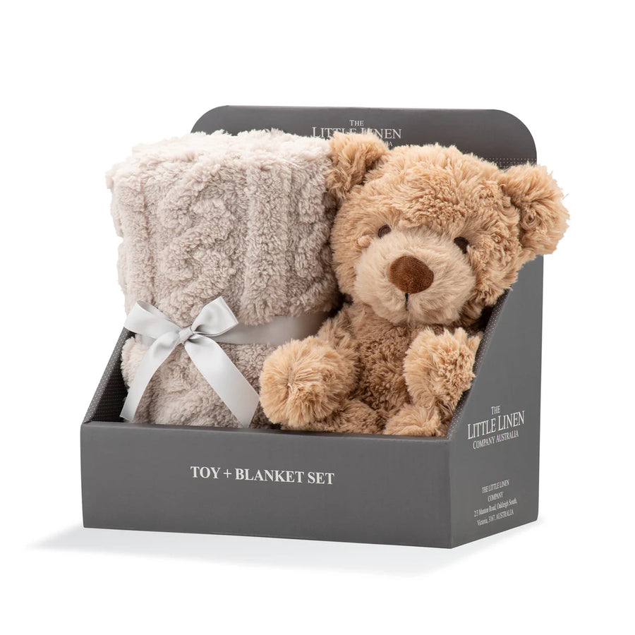 The Little Linen Company - Willow Bear Plush Toy And Blanket