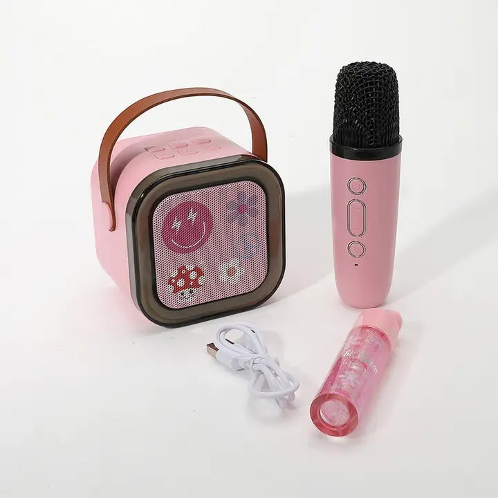 LED Wireless Karaoke Mini Microphone and Speaker Hot Focus