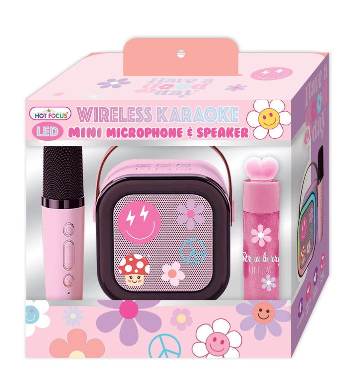 LED Wireless Karaoke Mini Microphone and Speaker Hot Focus