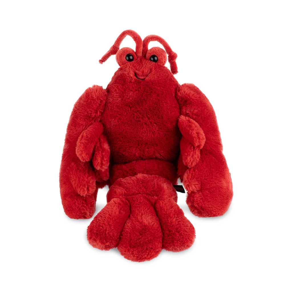 Red wonderlings plush lobster toy on a white background