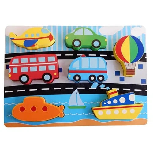 Wooden Chunky Puzzle 7pcs Transport