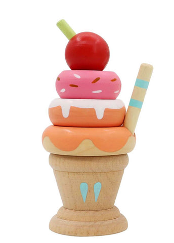 Wooden Ice Cream Stacking Toy Pink