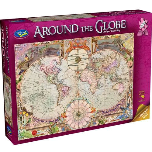 1000 Piece Puzzle Around the Globe - Antique World Puzzle