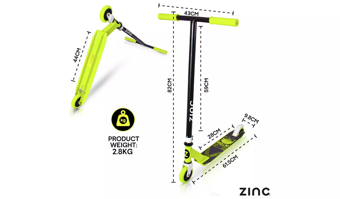 Zinc Stunt Scooter Detour measurements 