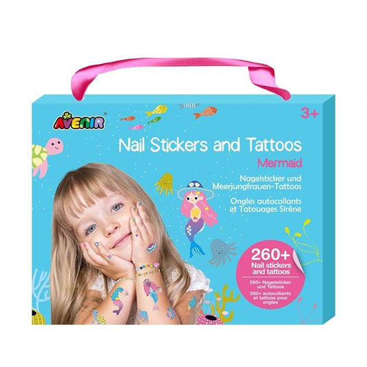 Nail stickers and tattoos mermaids