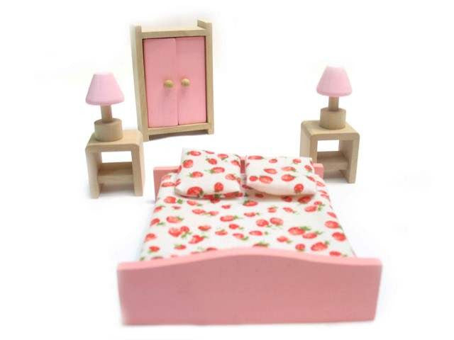 kidz-stuff-online - Dolls House Furniture Set Bedroom