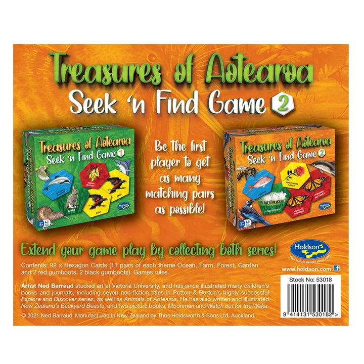 Treasures of Aotearoa Seek n' Find game (back)