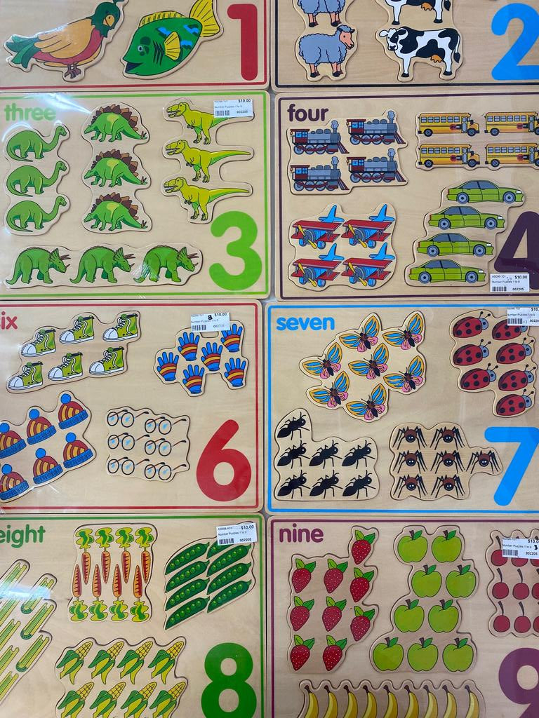 Wooden Number Puzzles