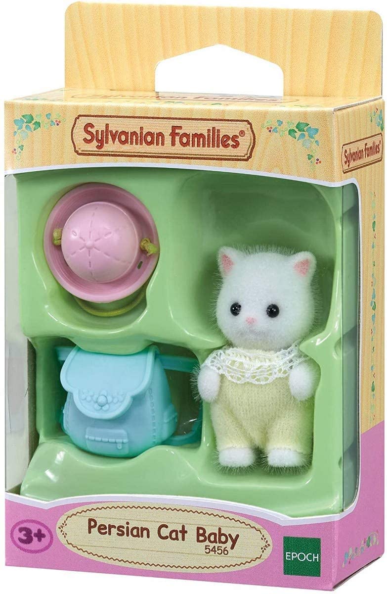 Sylvanian Families Persian Cat Baby With Bag and Hat