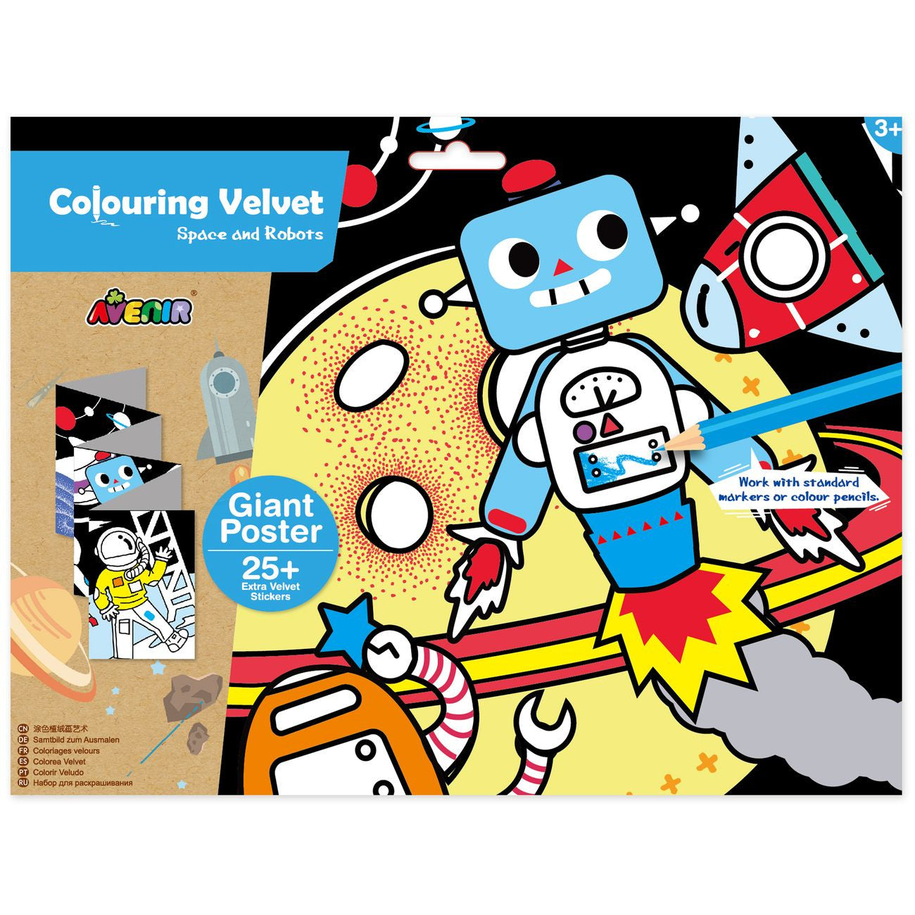 kidz-stuff-online - Colouring Velvet Kit - Space and Robots