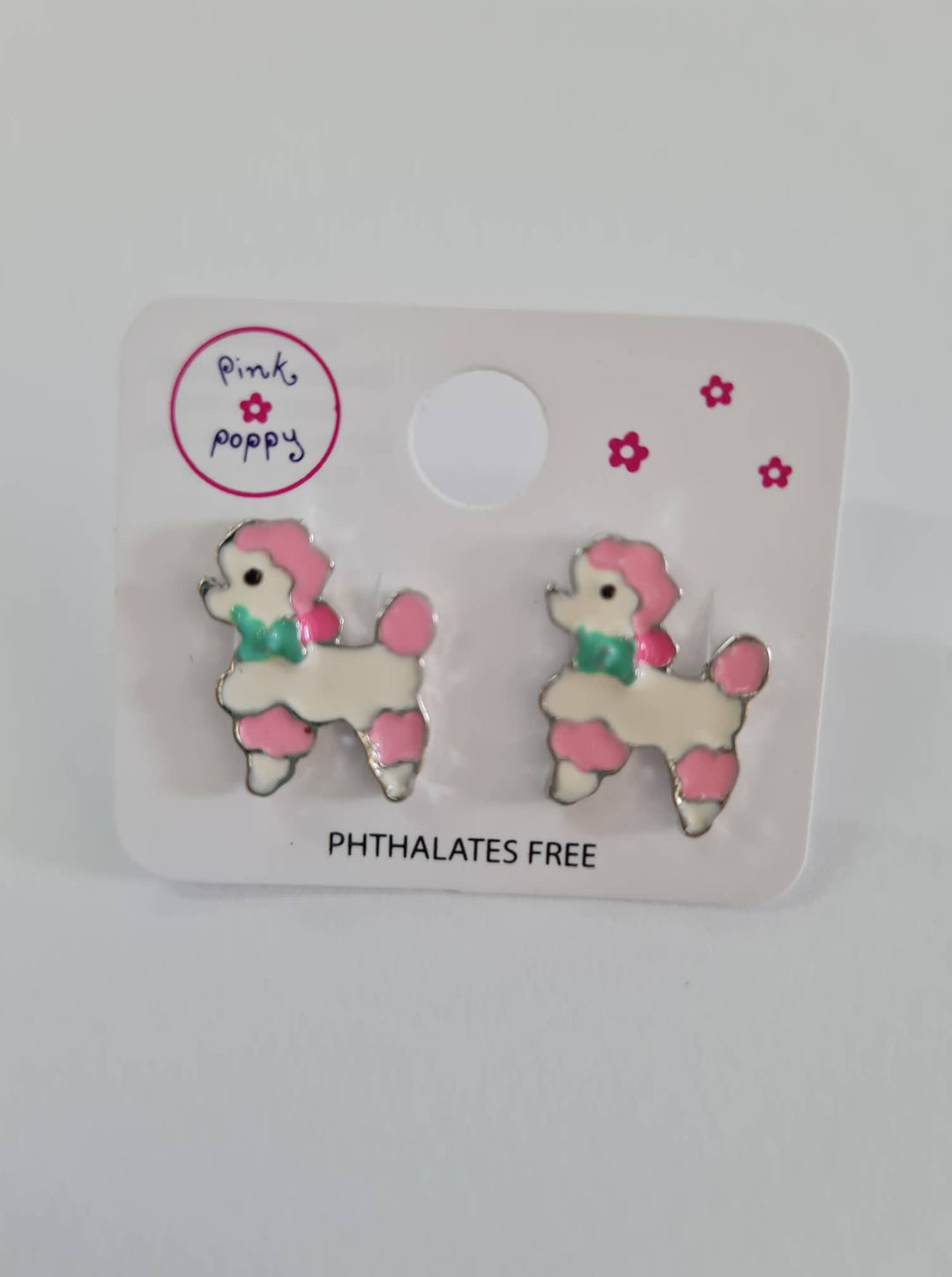 White and Pink Dog Studs