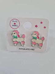 White and Pink Dog Studs