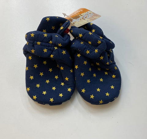 Baby Fashion Velcro Slippers Blue Stars 0 - 6m