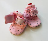 Baby Fashion Velcro Slippers Pink Stars 0 - 6m