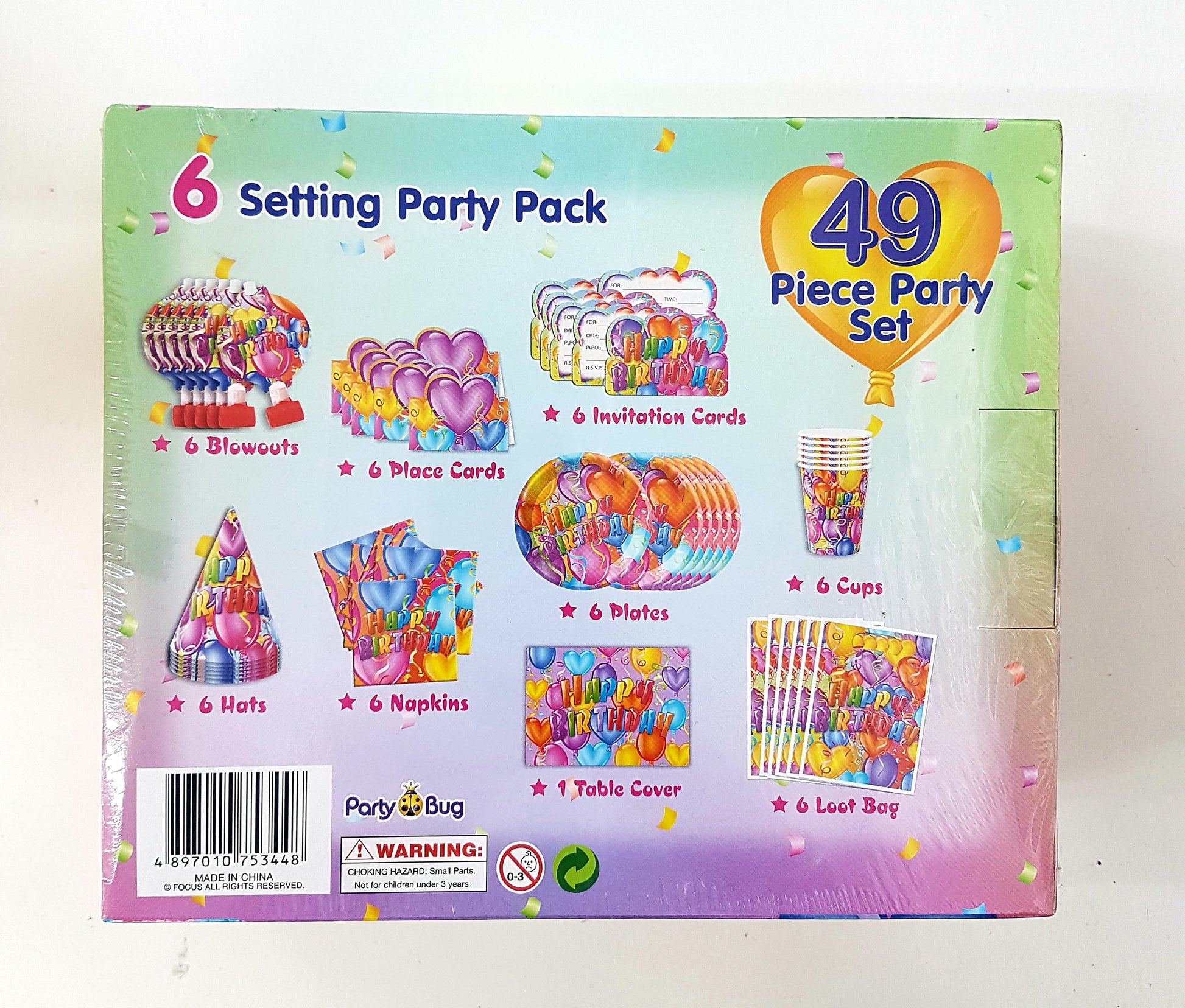 Birthday Party Pack with 49 Pieces