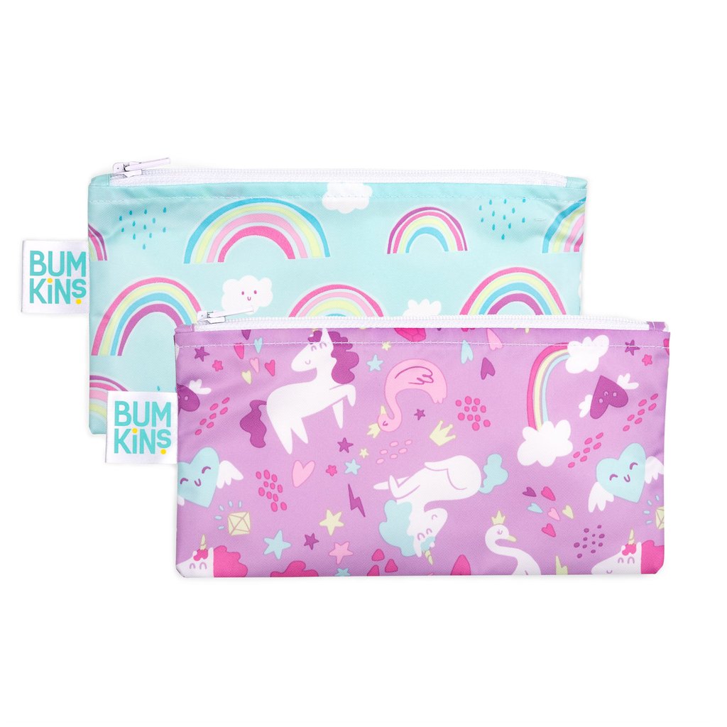 kidz-stuff-online - Bumkins Reusable Snack Bag unicorn rainbows