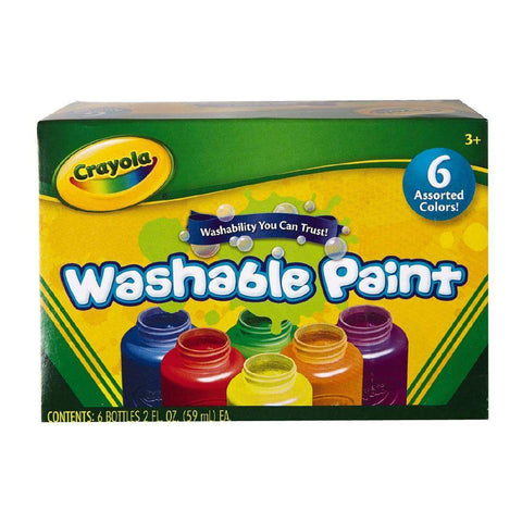 Crayola Washable Paints Colours Assorted 6 Pack