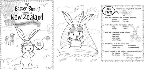 The Easter Bunny comes to New Zealand colouring in book
