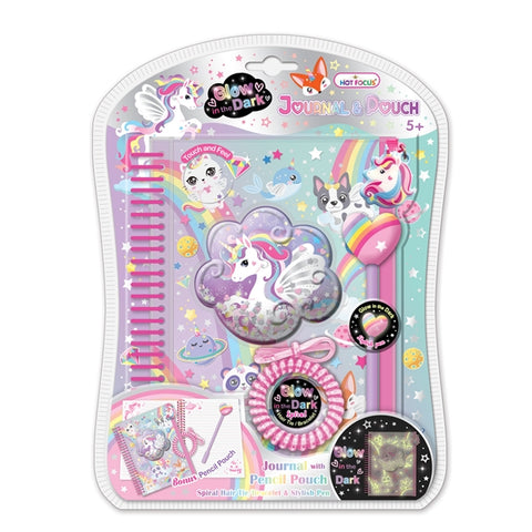 Unicorn Journal and Pouch Glow in the Dark hot focus