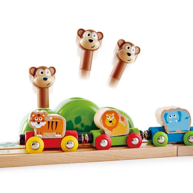 kidz-stuff-online - Wooden Train set - Music and Monkey Railway - Hape