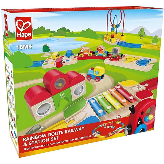 kidz-stuff-online - Rainbow Route Railway and Station Set - Hape