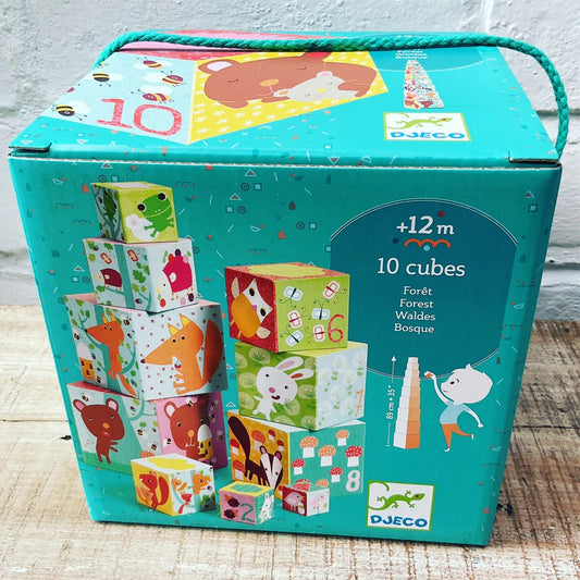 Stacking and Counting Animal Themed Cubes Djeco
