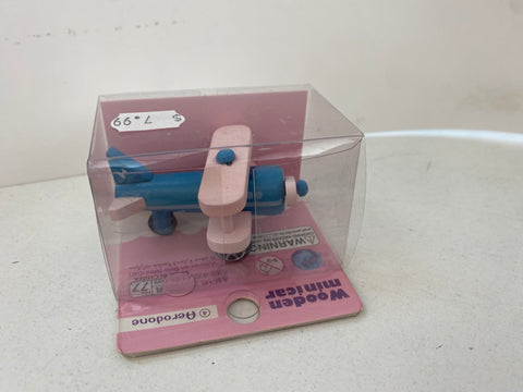 Plane Mini wooden pink and blue