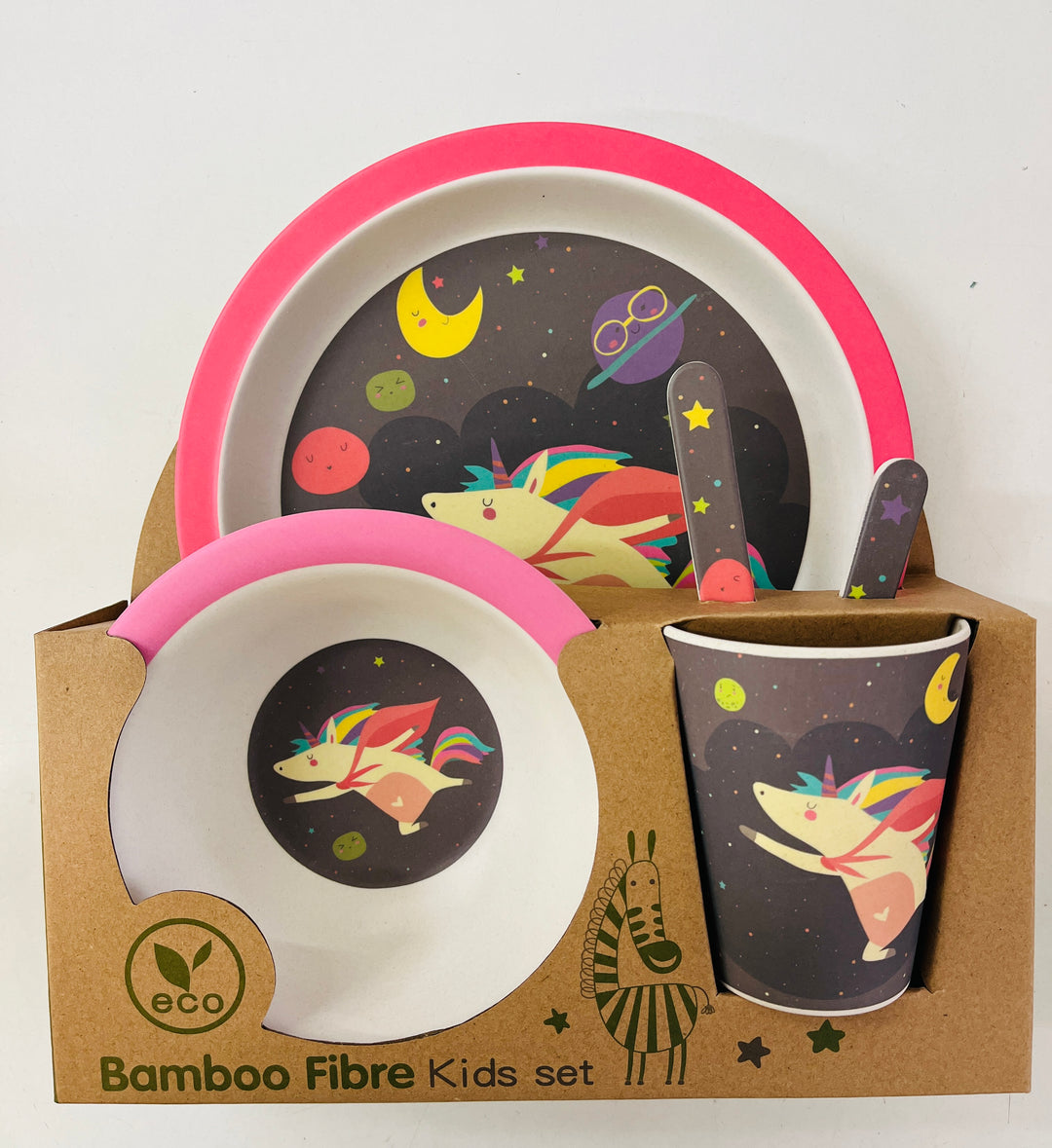 bamboo dinner set unicorn