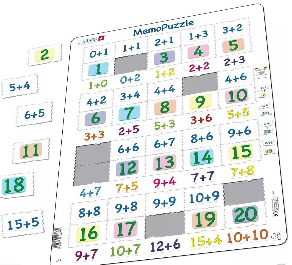 kidz-stuff-online - Maths Memo tray Puzzle  Numbers