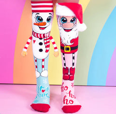 madmia santa and snowmen socks