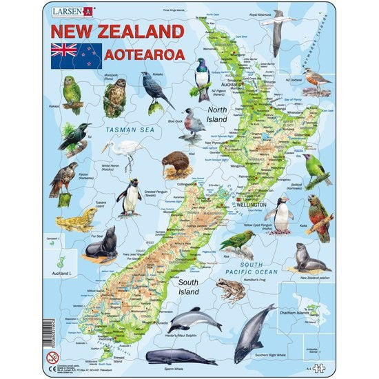 tray puzzle Map of New Zealand 