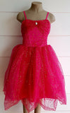 Sparkle Glitter Dress HOT PINK xtra small