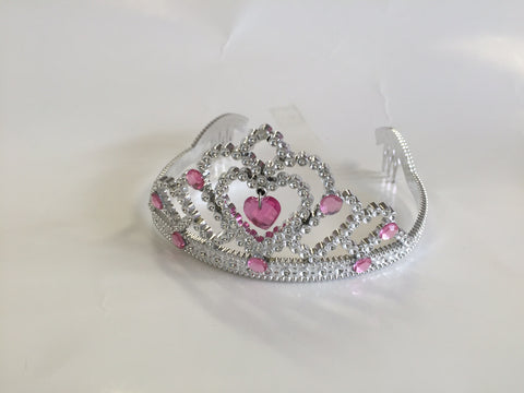Tiara Pink and silver plastic