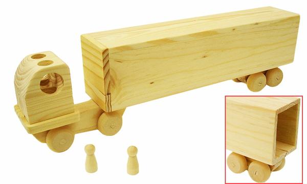 kidz-stuff-online - WOODEN TRUCK & TRAILER SET