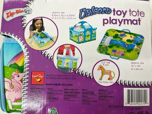 unicorn toy tote playmat