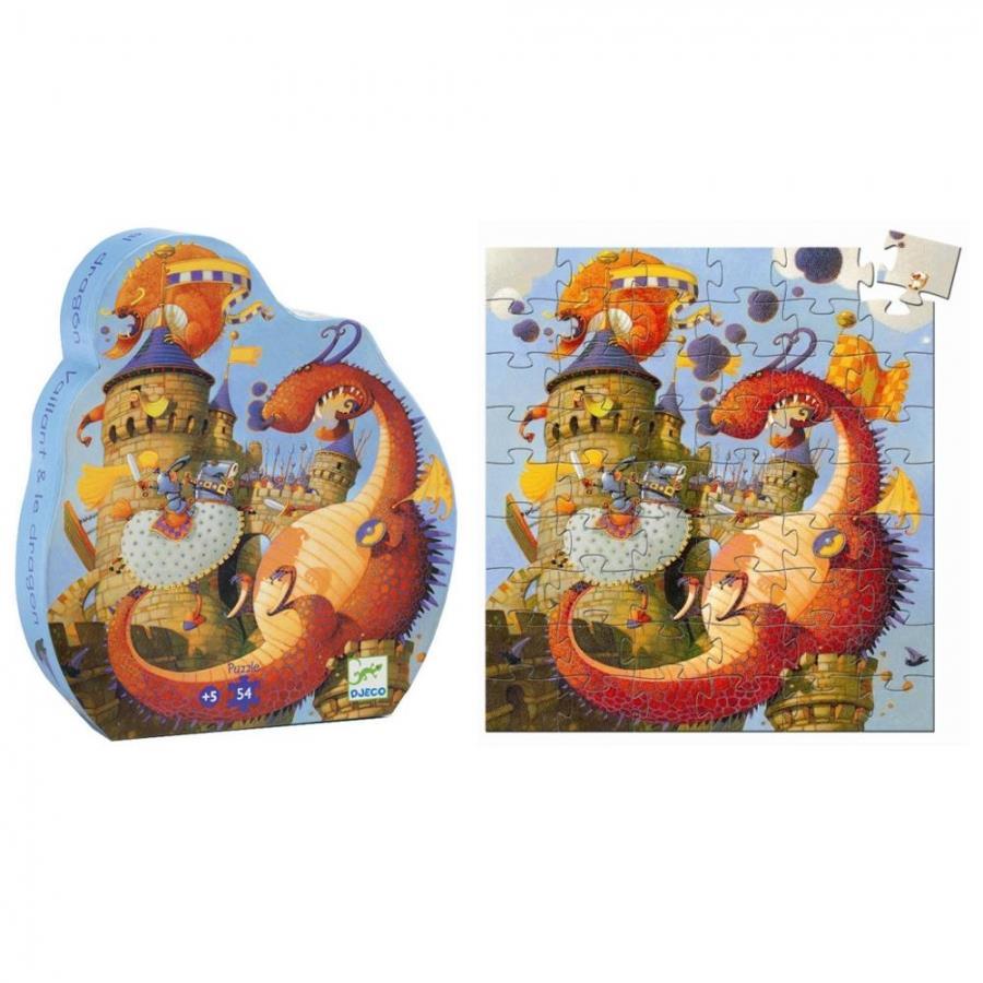 kidz-stuff-online - Vaillant & The Dragon 54-Piece Silhouette Puzzle - Djeco