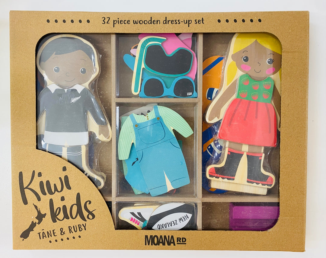 Tane and Ruby magnetic dress up dolls wooden